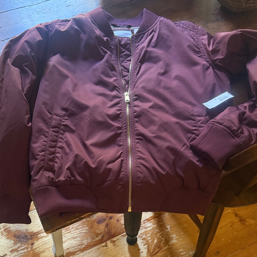 Old Navy Women's Burgundy Bomber Jacket
